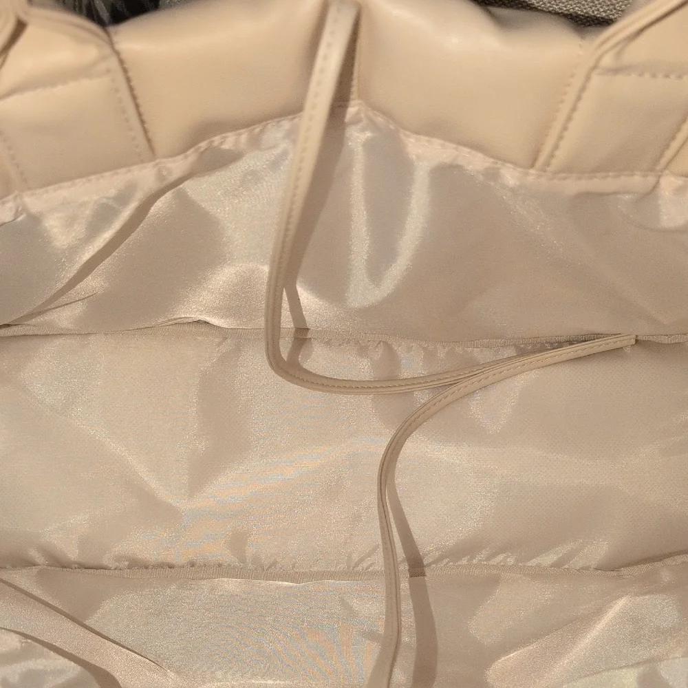 Chic Cream / Blush Puffer Tote Or Laptop Bag for Women